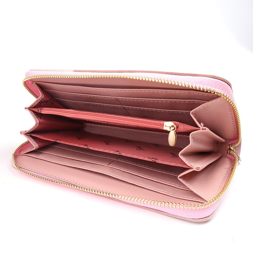 Vegan Leather Geometric Clutch Wallet Checkbook - Picture 9 of 12